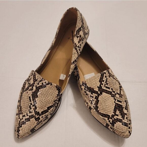 A.NEW.DAY POINTED TOE ANIMAL PRINT DESIGN WOMEN'S SANDAL FLAT - Picture 6 of 16